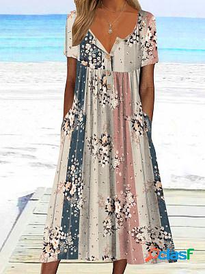 Summer Print Casual/Vacation Short Sleeve Dress