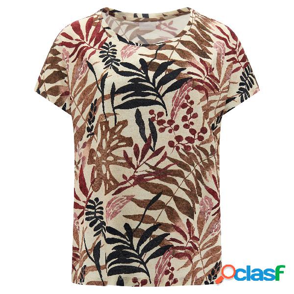 T-shirt comfort in jersey modal con fantasia all over
