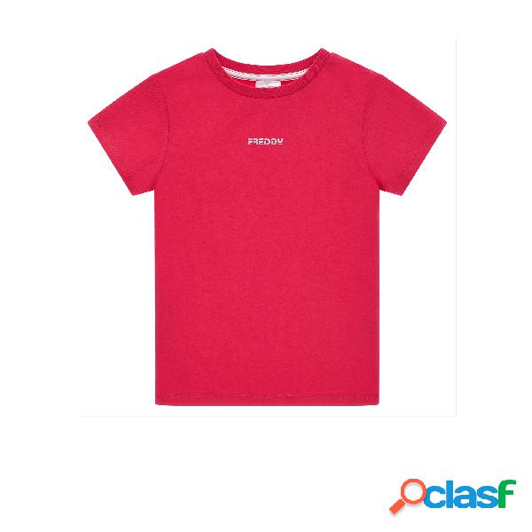 T-shirt in jersey con piccoli loghi glitter