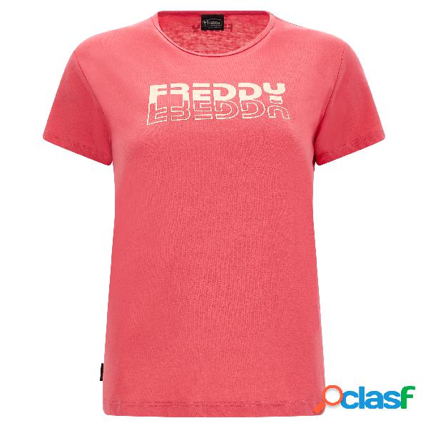 T-shirt in jersey leggero con stampa lucida Freddy rame