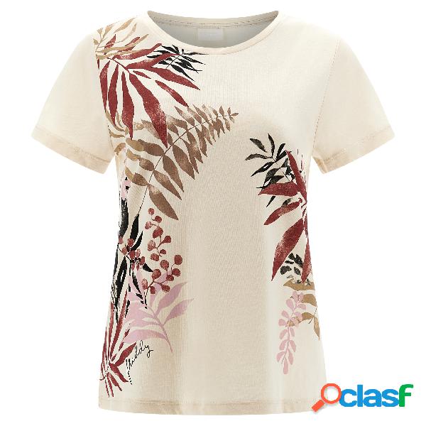 T-shirt in jersey modal con stampa fantasia