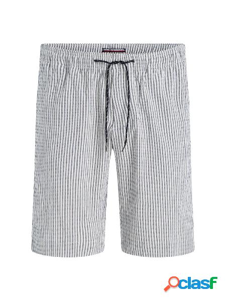 TOMMY HILFIGER Bermuda Harlem a righe Bianco/Blu