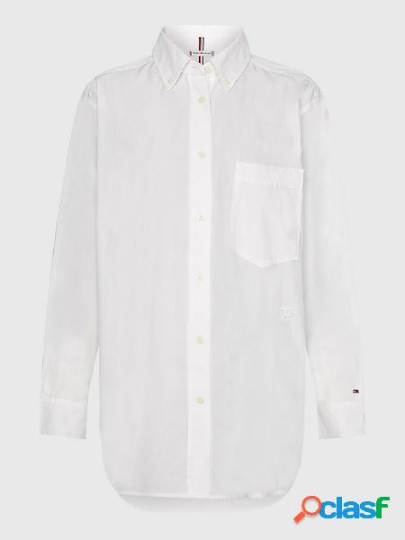 TOMMY HILFIGER Camicia oversize in cotone Bianco