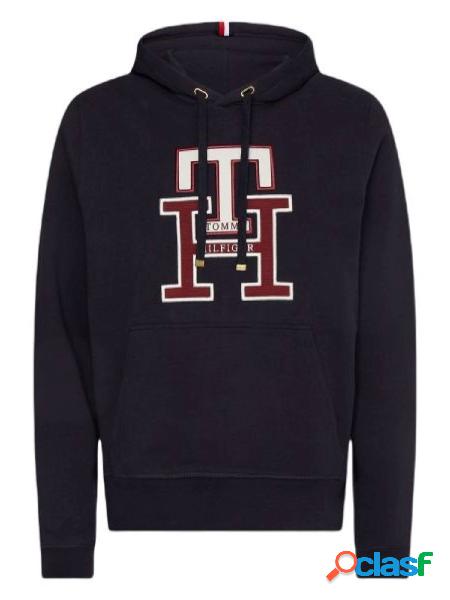 TOMMY HILFIGER Felpa LUX con cappuccio e logo BLU