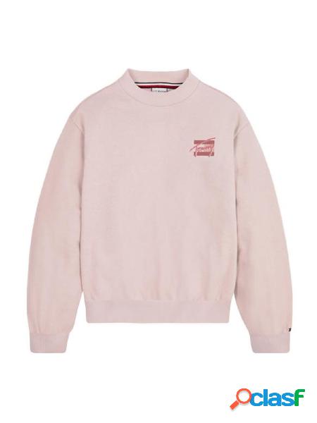 TOMMY HILFIGER Felpa bambina natural dye ROSA