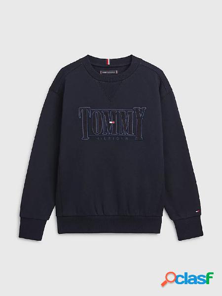 TOMMY HILFIGER Felpa con logo applicato BLU