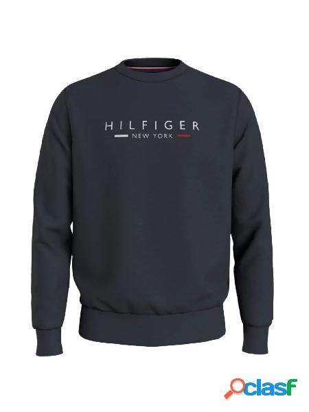 TOMMY HILFIGER Felpa girocollo con logo Blu scuro