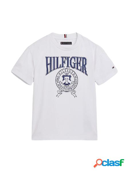 TOMMY HILFIGER T-shirt a manica corta con stampa logo Bianco