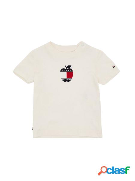 TOMMY HILFIGER T-shirt da neonato a manica corta Panna