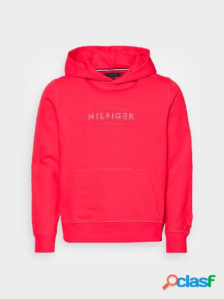 TOMMY HILFIGER felpa essential con cappuccio e logo ROSSA