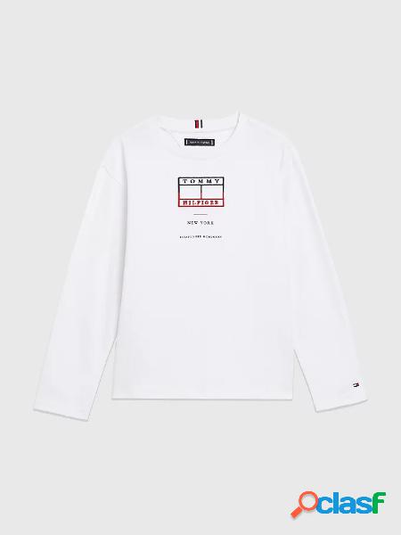 TOMMY HILFIGER t-shirt a maniche lunghe con logo ricamato