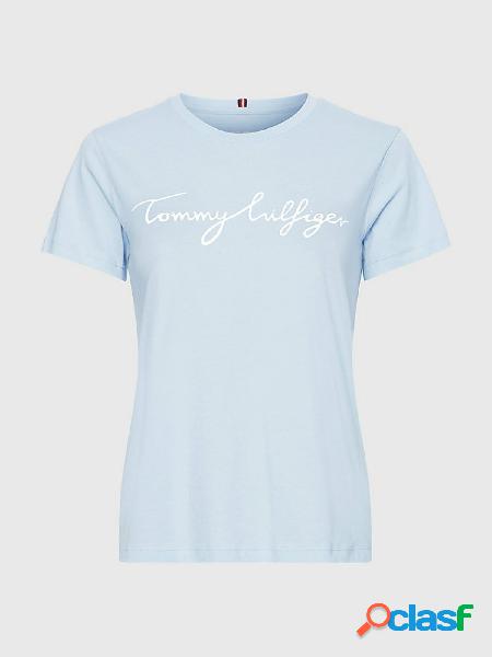 TOMMY HILFIGER t-shirt con stampa logo,scollo tondo e manica