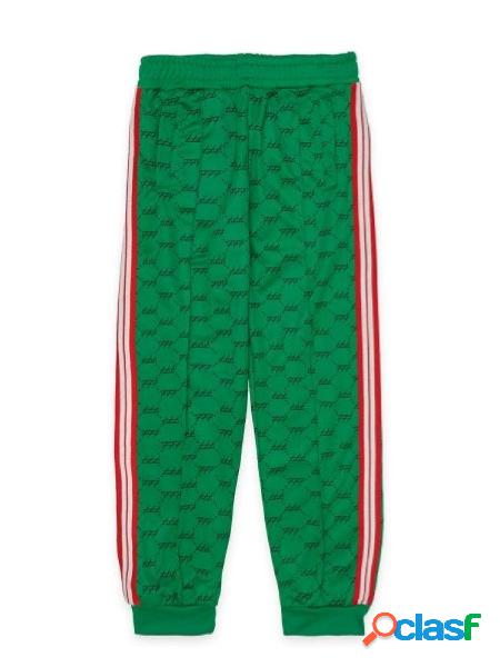 TRIPLOSETTE Pantaloni in triacetato con logo all over Verde