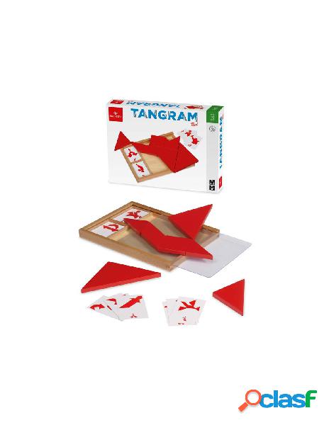 Tangram rosso con carte