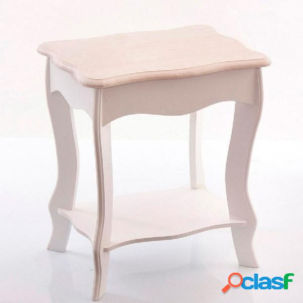 Tavolino basso da salotto in legno colore bianco stile