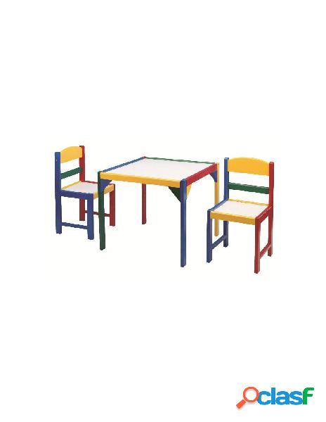 Tavolino con due sedie (seggioline) in legno