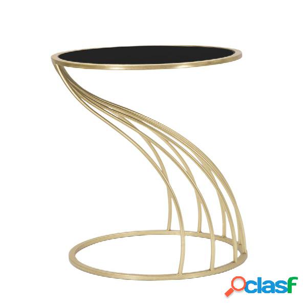 Tavolino da divano salotto moderno base in metallo dorato