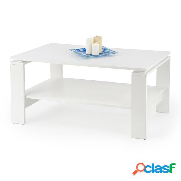 Tavolino da salotto con ripiano moderno 110x60cm bianco