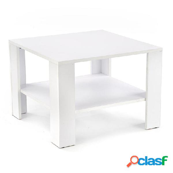 Tavolino da salotto con ripiano moderno 70x70cm bianco