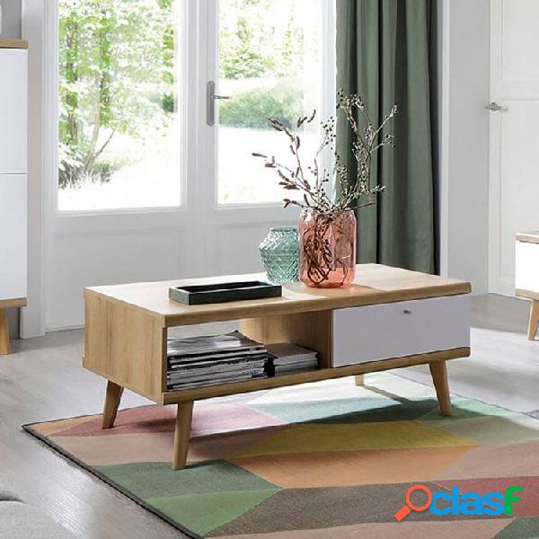 Tavolino da salotto design 107x67cm rovere bianco Menfi