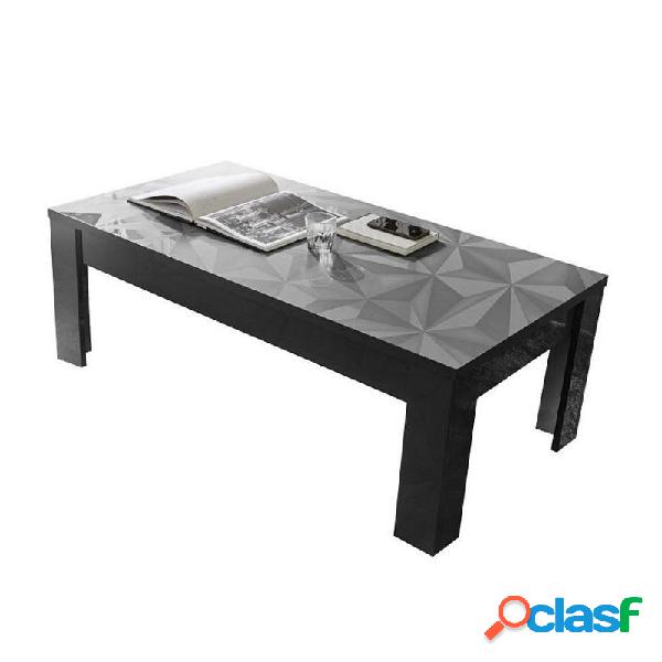 Tavolino da salotto design 122x65cm grigio laccato lucido
