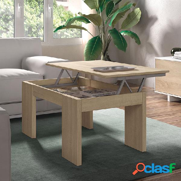 Tavolino da salotto elevabile 43/53cm legno naturale Domique