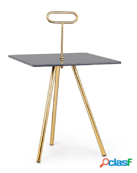 Tavolino da salotto gambe in metallo placcata ottone piano