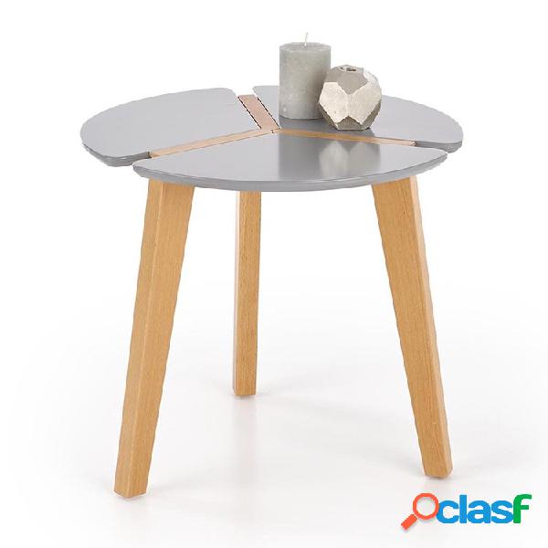 Tavolino da salotto rotondo design 50x50cm grigio faggio