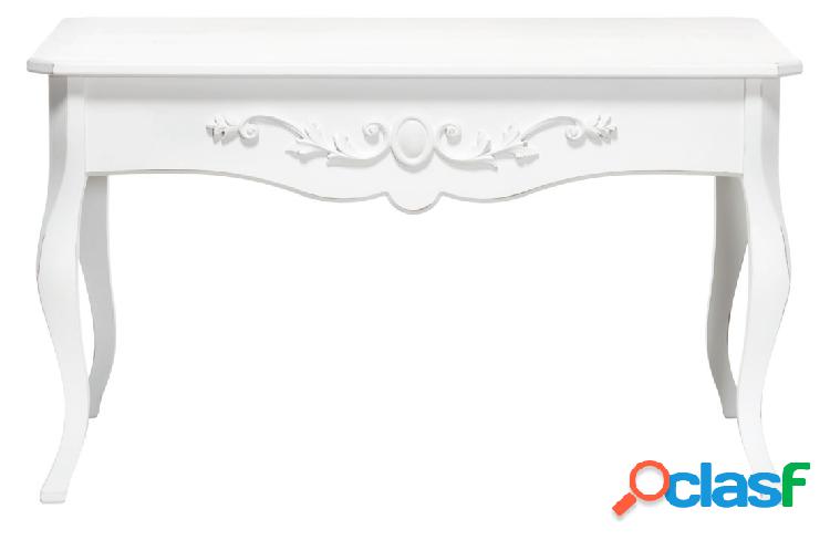 Tavolino in legno colore bianco da salotto stile classico cm