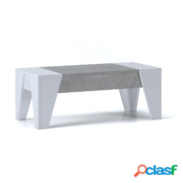 Tavolino moderno da salotto con contenitore top alzabile cm