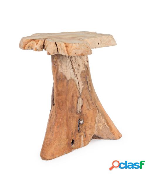 Tavolino rotondo basso con radici di teak naturale cm Ø