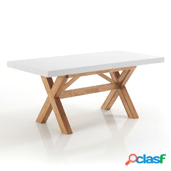 Tavolo allungabile in legno massello gambe incrociate cm