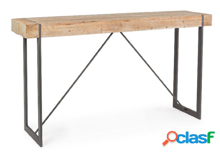 Tavolo alto da bar in metallo piano in legno di abete stile