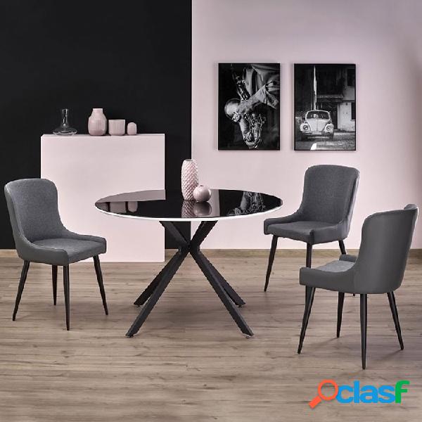 Tavolo da pranzo rotondo moderno 120x120cm nero Anice