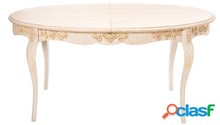 Tavolo da salotto ovale allungabile in legno stile classico