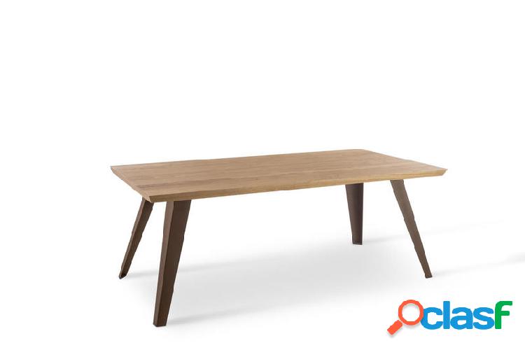 Tavolo moderno allungabile da pranzo in metallo e legno cm