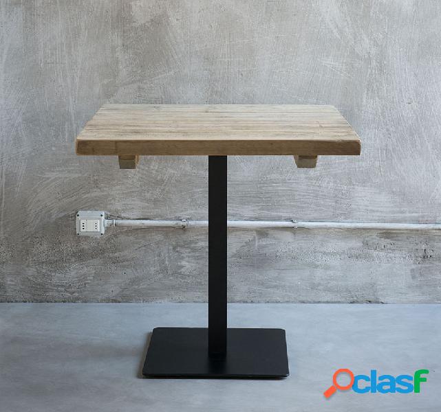 Tavolo quadrato contract base in ferro piano in legno cm