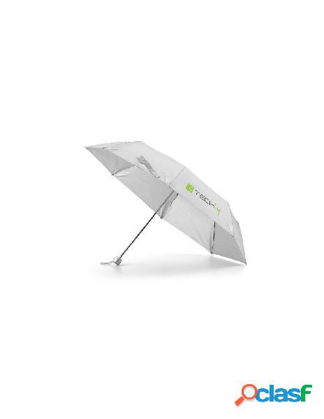 Techly - ombrello pieghevole grigio con logo techly