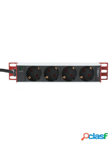 Techly professional - multipresa schuko per rack 10 4 posti