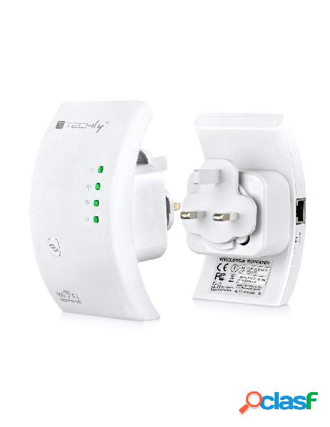 Techly - ripetitore wireless 300n (range extender) con wps,