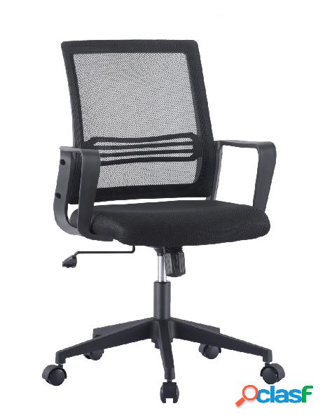 Techly - sedia da ufficio con seduta imbottita e robusto