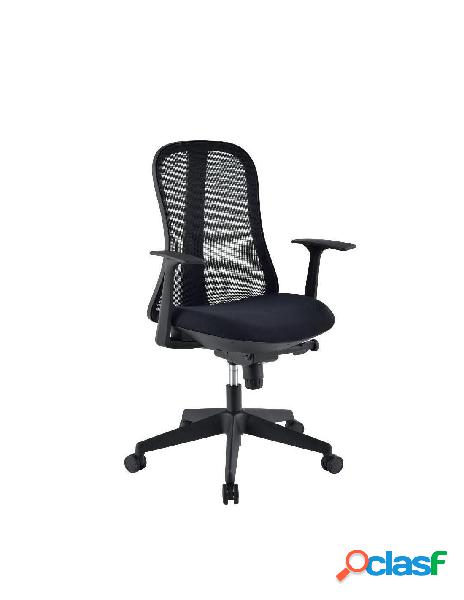 Techly - sedia per ufficio con schienale ergonomico nero