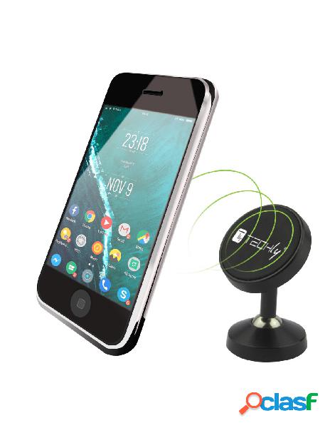 Techly - supporto smartphone magnetico con doppio snodo
