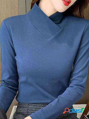 Thick Double-sided Velvet Slim Half-high Collar All-match