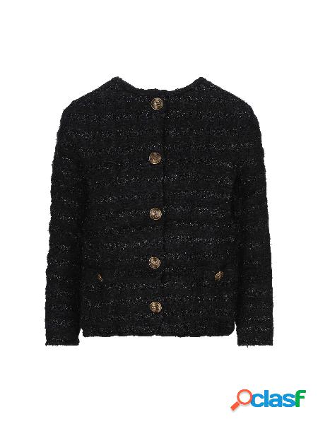 Top Back-to-Front in maglia di tweed di lana
