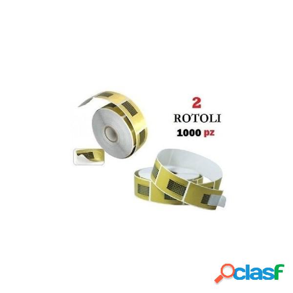 Trade Shop - 2 Rotoli 1000 Cartine Oro Nail Art Allungamento