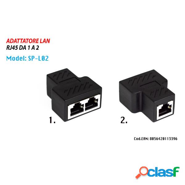 Trade Shop - Adattatore Rj45 Splitter Convertitore Lan Da 1