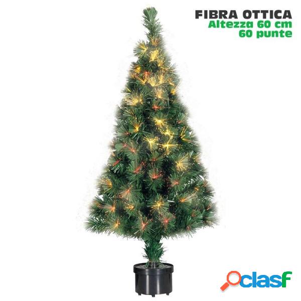 Trade Shop - Albero Di Natale Fibra Ottica 60cm 60 Punte