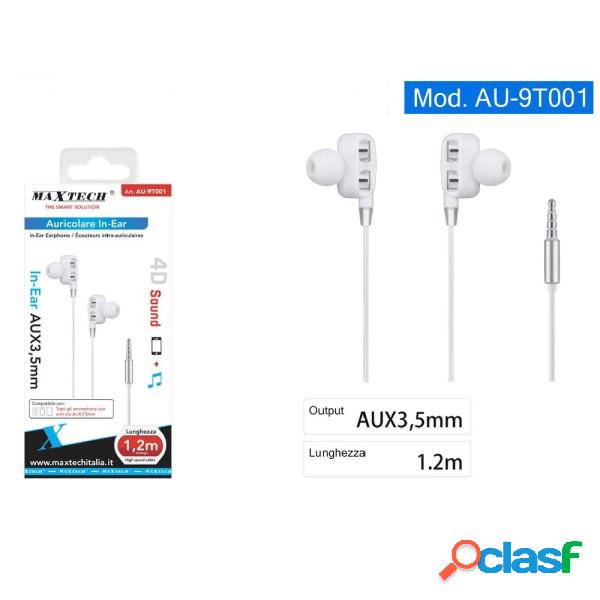 Trade Shop - Auricolari Cuffie In-ear Aux 3,5mm Cavo 1.2mt