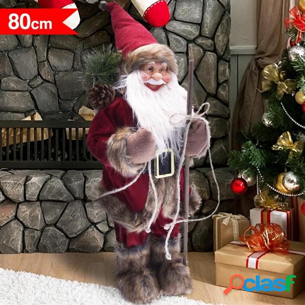 Trade Shop - Babbo Natale Nordico 80cm In Plastica Vestiti